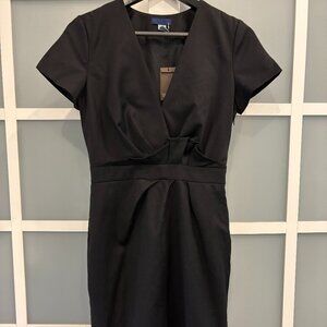 J. Crew black wool midi dress with side zip